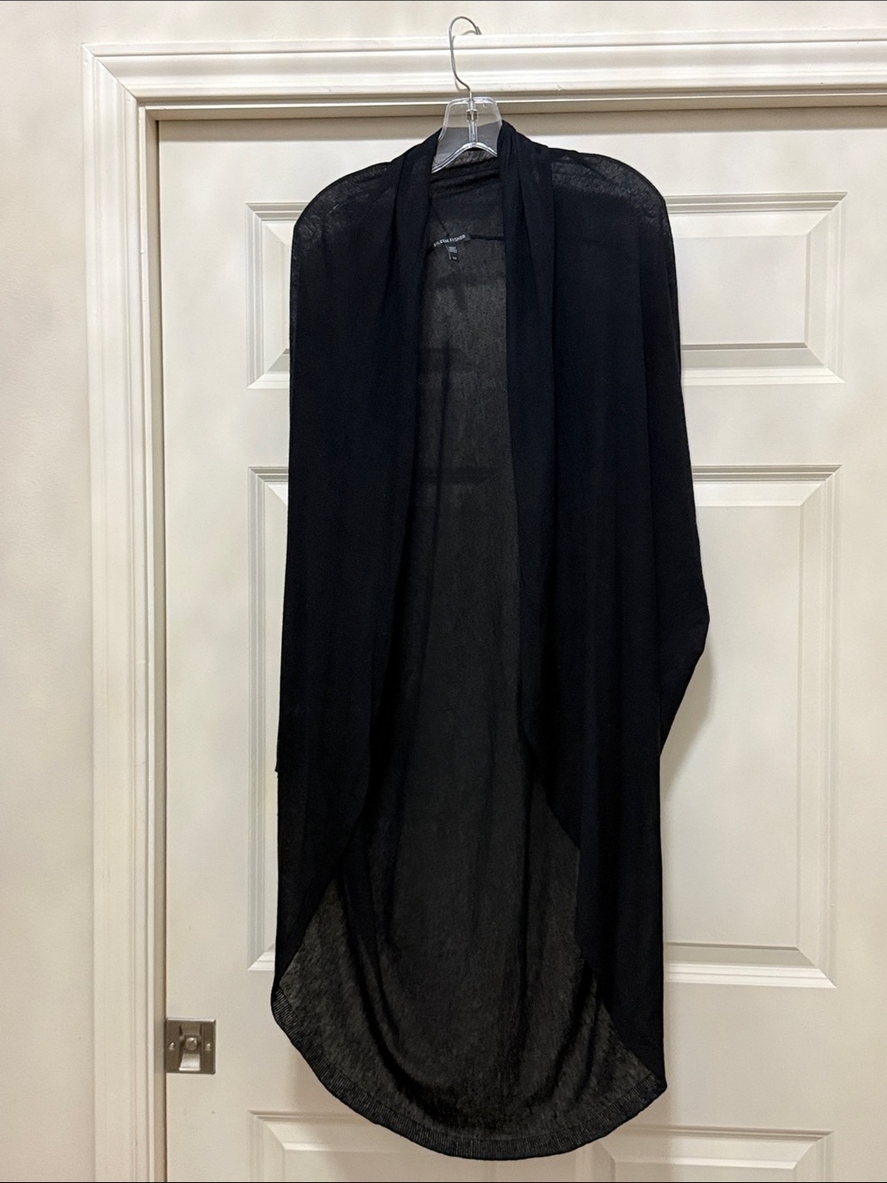 Eileen Fisher Black Open Drape Lightweight Cardigan-cocoon size small petite